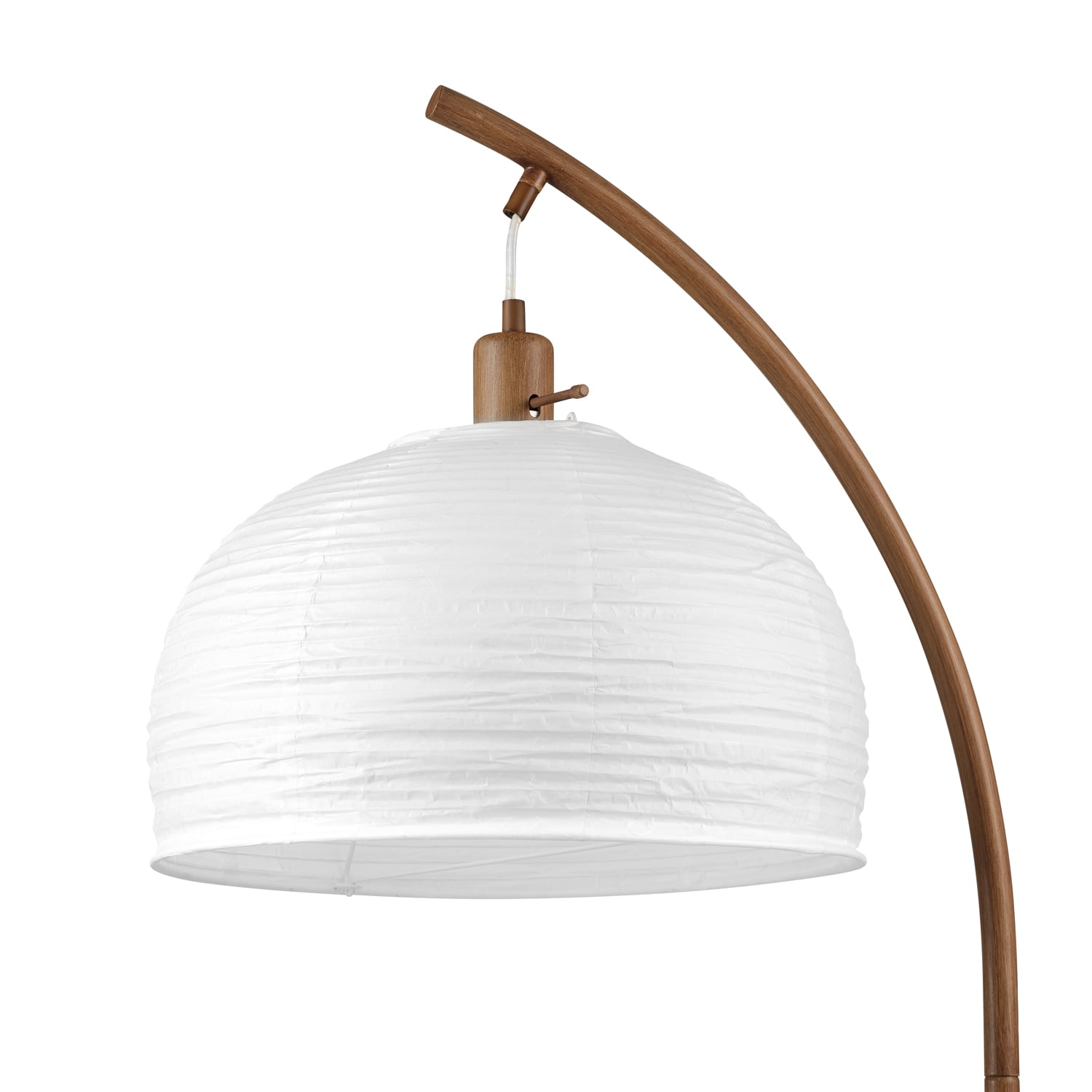 Novogratz x Globe Electric Novogratz x Globe 70" Wood-Tone Finish Floor Lamp with White Paper Shade