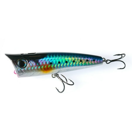 BIBABLYKE Topwaters Popper Hard Baits Fishing Lures with Trebles Hook Swimbait Fishing Popper Baits Fishing Accessories Easy to Us