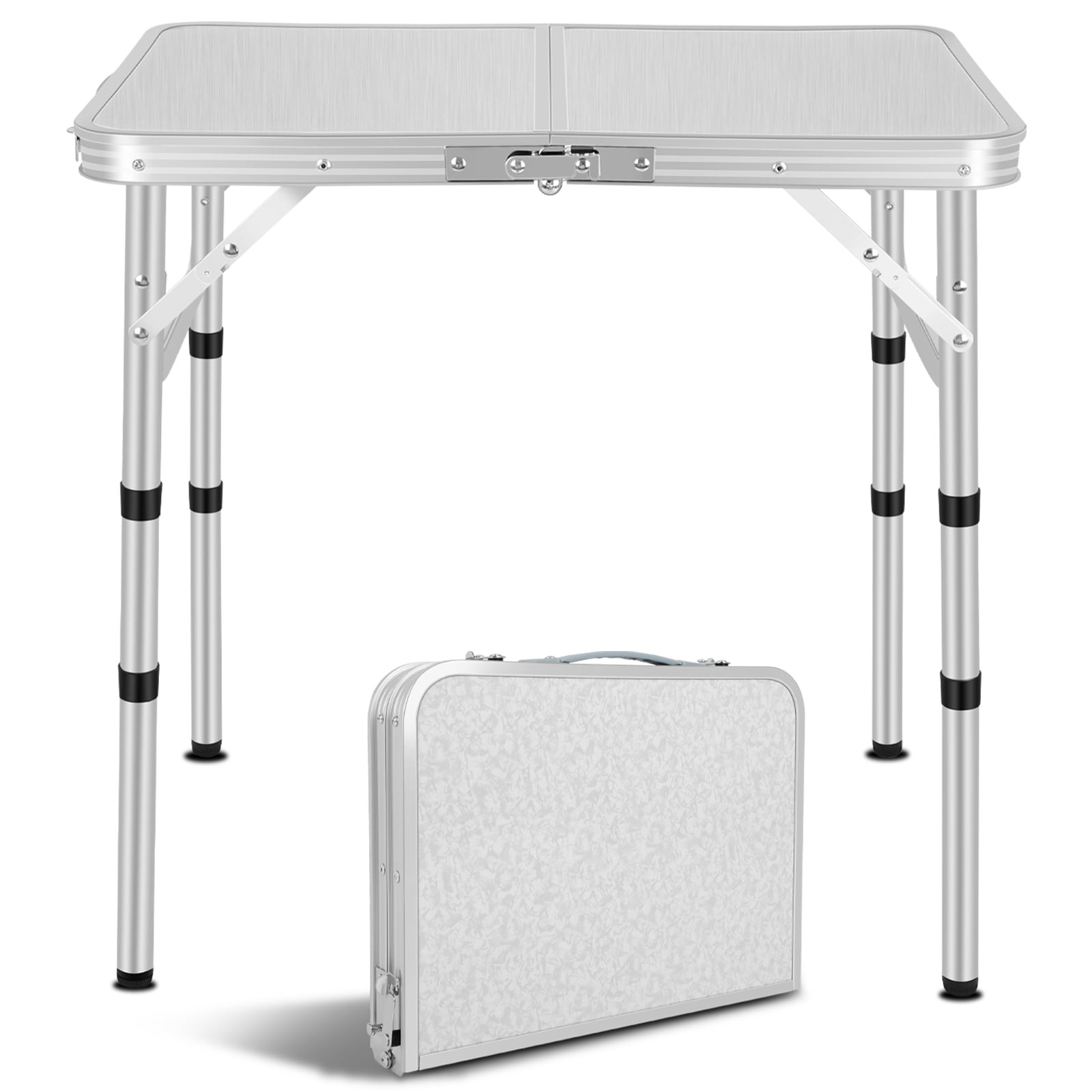 Haosegd Small Folding Table,Portable Lightweight Aluminum Adjustable