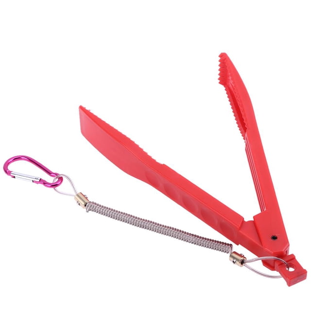 Clip De Pescado Pinzas de pesca de plástico Pinza de pescado con interruptor de bloqueo + cordón (rojo) Likrtyny Libre de BPA