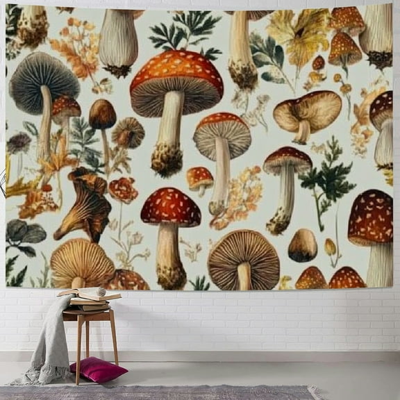 BCIIG Mushrooms Floral Pattern Tapestry Wall Hanging Unique Style for Home Wall Decor Art Living Room Bedroom Apartment Farmhouse Dorm 40x30inch