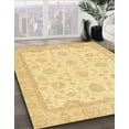 thumbnail image 2 of Ahgly Company Indoor Round Abstract Mustard Yellow Oriental Area Rugs, 6' Round, 2 of 6