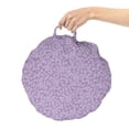 thumbnail image 2 of Floral Round Floor Cushion with Handle, Swirly Flower Branches Spiraling Shabby Petal Curls Ivy Bouquets Meadow Theme Print, Decorative Pillow for Living Room & Dorms, 18" Round, Mauve, by Ambesonne, 2 of 4