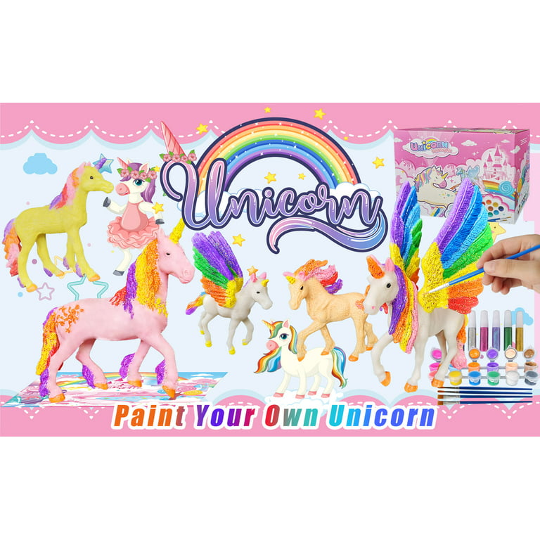 Yileqi Paint Your Own Unicorn Painting Kit for Kids, Unicorns Arts and  Crafts for Girls Age 4 5 6 7 8 9 10 Years Old, Unicorn Party Favor Art  Supplies DIY Kit