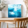 thumbnail image 2 of Framed Canvas Wall Art for Living Room Abstract Oil Painting Wall Decor, Aqua Blue Aesthetic Paintings for Bedroom Office Kitchen Bathroom, Ready to Hang Artwork Wall Pictures 8x8 Inch, 2 of 9