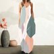 thumbnail image 1 of Puntoco Vestidos Mujer Verano Mujer Suelto Bolsillo Cuello En V Impresión Degradado Sin Mangas Suelto Casual Sling Vestido Largo, 1 of 4