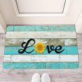 thumbnail image 2 of Love Sunflower Teal Wood Doormats,No Slip Durable Welcome Mats Decorations Floor Door Mats for Indoor Outdoor Kitchen, 2 of 6