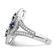 thumbnail image 3 of White Sterling Silver Ring Band with Stones Cubic Zirconia CZ Blue, 3 of 5