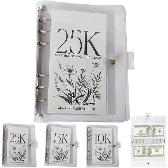 12-Month Envelopes Money Saving Challenge Binder, Budget Planner with Cash Envelopes for Savings Goals, Easy Financial Organizer for Home