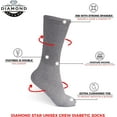 thumbnail image 2 of 12 Pairs Men's Diabetic GRAY  Color CREW SOCKS "Circulatory Health & Cotton "   Fit Shoe Size 12-14 (Socks Size 13-15), 2 of 6