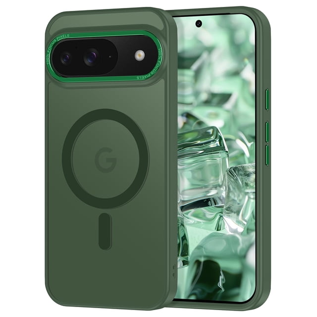 Funda magnética Casehas para Google Pixel 9/9 Pro, color verde bosque
