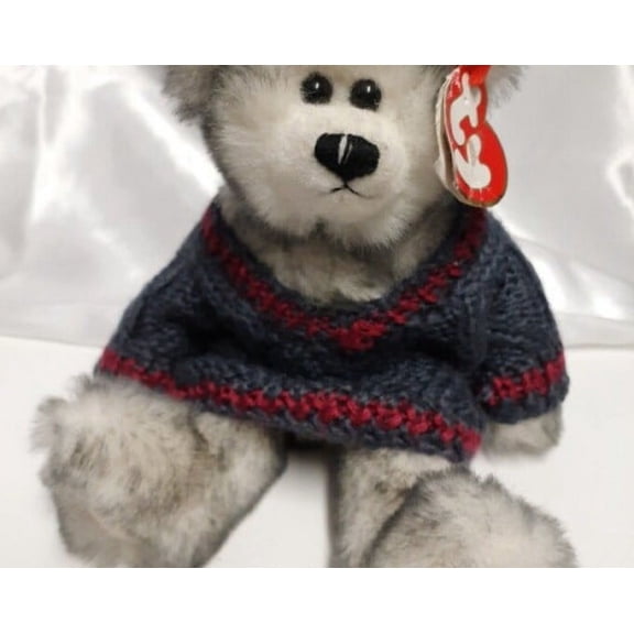 Ty The Attic Treasures Fairbanks Plush Jointed Bear Sweater Beanie Baby Babies New