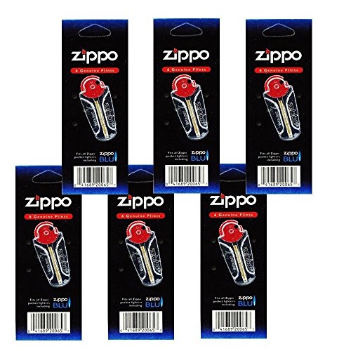 Zippo Lighter 6 Flint Card (Total 36 Flints), Black (1FLTZ)