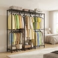 thumbnail image 5 of LEDREM Clothing Rack with Adjustable Shelves & Hanging Rails, Heavy-Duty Garment Rack, Freestanding Portable Wardrobe, Hooks, Ink Black, 5 of 7