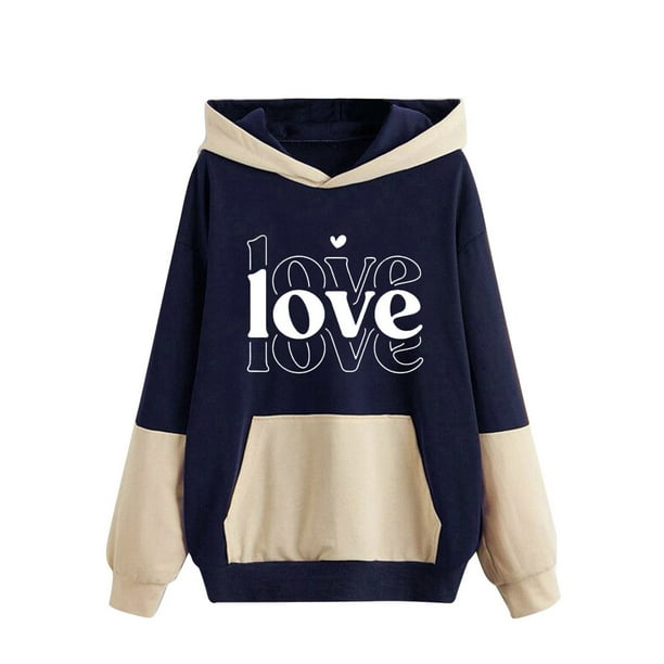 Womens Hoodies Bulk Women Casual Sweashirt Colorblock Hooded Print  Oversized Hoodie Sweatshirt for Women - Walmart.com