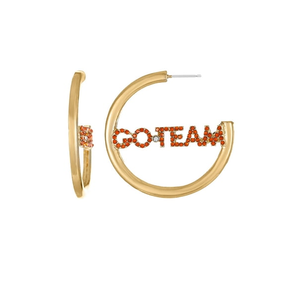 Packed Party Goldtone Go Team Hoop Earrings, Female, 1 Pair