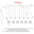 thumbnail image 5 of Star Curtain Lights for Bedroom - Plug-in 9ft 138 LED Fairy Twinkle Lights with 12 Star Drops, Connectable Window Lights with Remote 8 Lighting Modes for Indoor Xmas Ramadan Decoration, Warm White, 5 of 5