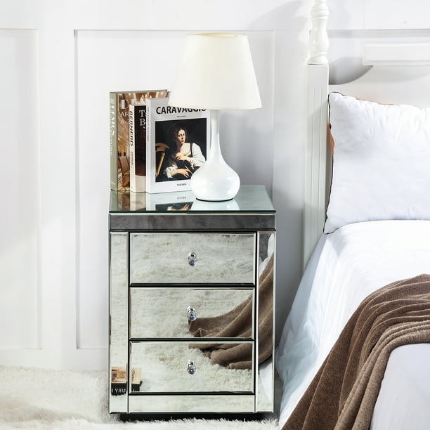 Mirror accent nightstand sales
