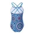 thumbnail image 2 of MSemis Kids One Piece Swimsuit Girls Criss Cross Back Bathing Suit, 2 of 2