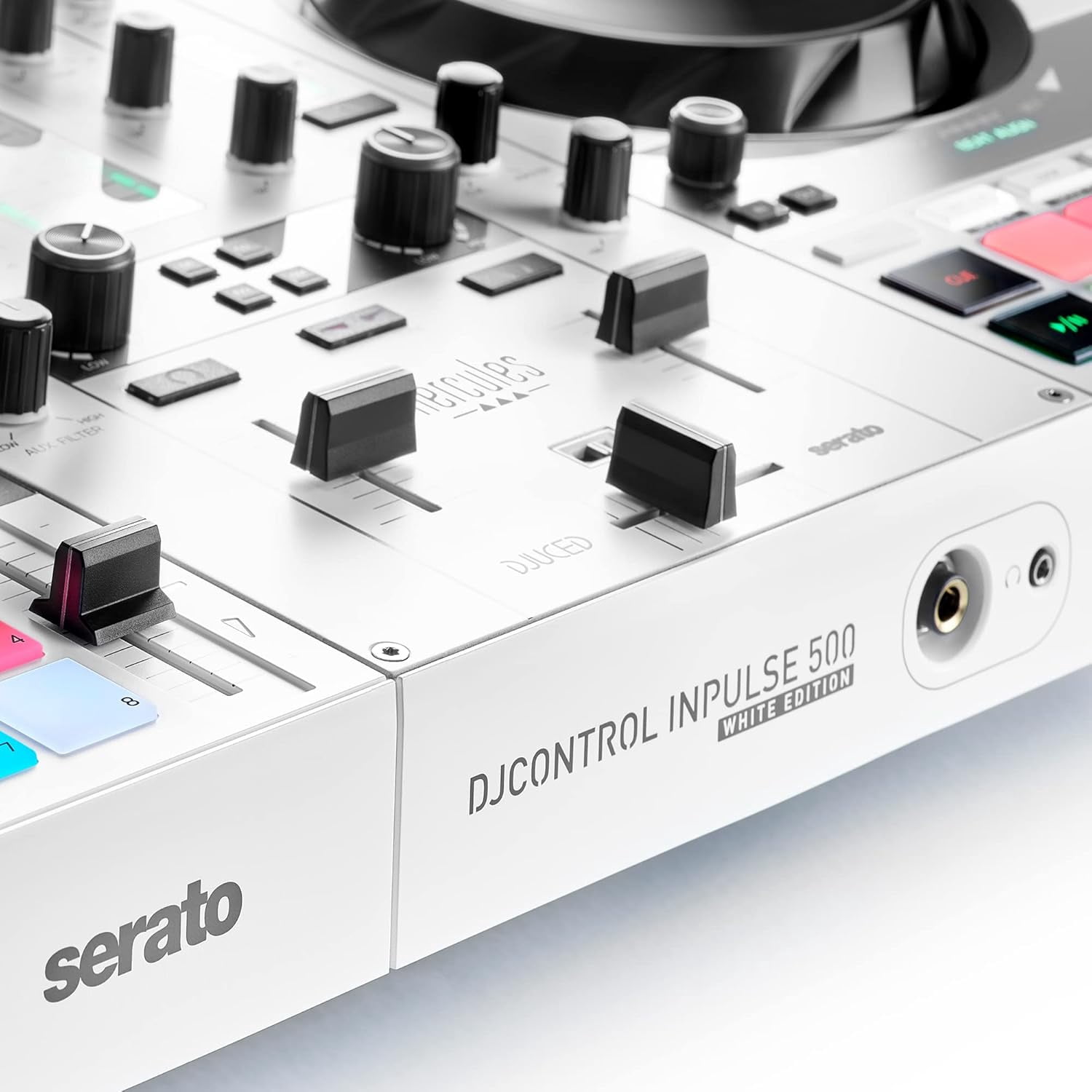 Hercules DJ DJControl Inpulse 500 White Edition with Case and Serato DJ Pro