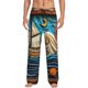 thumbnail image 1 of Fotbe Whimsical Sailboat Ocean Art Pantalones de Pijama para Hombre, Pantalones de Dormir, Pantalones de Casa con Cintura Ajustable y Bolsillos-Large, 1 of 6