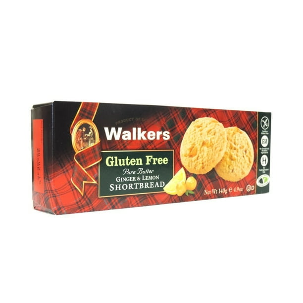 Walkers Gluten Free Lemon Ginger Shortbread Cookie, 4.9 Ounce