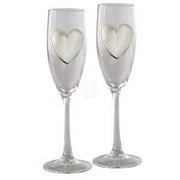 Elegance Pair of Flutes with Engraving Badge, 8.5" H