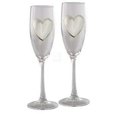 Elegance Pair of Flutes with Engraving Badge, 8.5" H