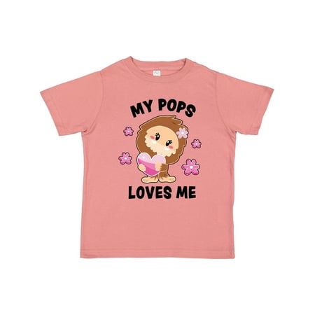 

Inktastic My Pops Loves Me with Bigfoot Gift Toddler Toddler Girl T-Shirt