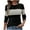 Black, variant on Fouhkni Womens Ribbed Tops Fall Casual Crew Neck Long Sleeve Slim Fitted Color Block Trendy Shirts