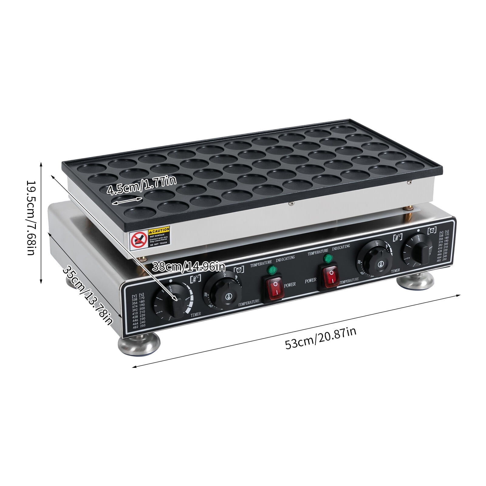 TFCFL 50 Holes Mini Dutch Pancake Baker Commercial Electric Nonstick Waffle Maker Crepes Muffins Making Machine 110V