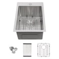 thumbnail image 4 of Stainless Steel Kitchen Sink Stainless Steel Drop-In Kitchen Sink - 15 x 20 x 10 Inch Topmount Sinks 16 Gauge Single Bowl,Single Bowl Kitchen Sink, 4 of 8