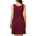 thumbnail image 4 of MLANM Women Summer Casual Swing T Shirt Dresses Beach Cover Up Loose Dress with Pockets, 2XL Wine Red, 4 of 8