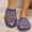 Blue, variant on Women's Summer Slippers Beach Sequined Mesh Embroidery Casual Closed Toe Flat Slippers for Women Pink 8