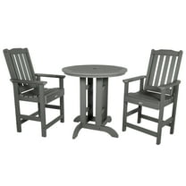 Highwood's 36" Round 3-pc Lehigh Dining Set - Counter Height, Outdoor, Eco-friendly, Synthetic Wood