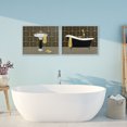thumbnail image 2 of Stupell Industries Geometric Patterned Bathroom Views 2 Piece Gray Framed Giclee Art Set design by Conrad Knutsen, 16 x 20, 2 of 8