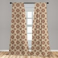 thumbnail image 5 of Ambesonne Geometric Curtains, Oriental Flowers, Pair of 28"x63", Pale Orange Redwood, 5 of 5