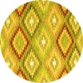 thumbnail image 1 of Ahgly Company Machine Washable Indoor Round Southwestern Yellow Country Area Rugs, 7' Round, 1 of 4