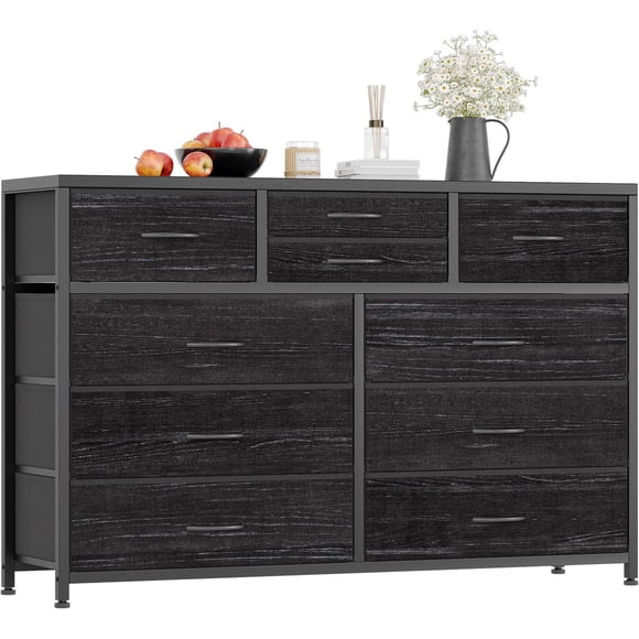 10 - cajón cómoda mesa de tv: media consola mesa para 55/50/43 pulgada tvs, ideal para almacenamiento unidad para sala de estar, dorm, closet, entrada, o hallway