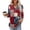 Deep Red A, variant on 4Th of July Shirts Women 3/4 Sleeve Henley neck Cute Shirts Casual Print Three Quarter Length T Shirt