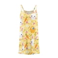 thumbnail image 4 of ATOGUTA Kids Dress Casual Summer Spaghetti Straps Easter Romper Dresses with Pockets for Kid Size 3T-10. Multicolor, 4 of 6