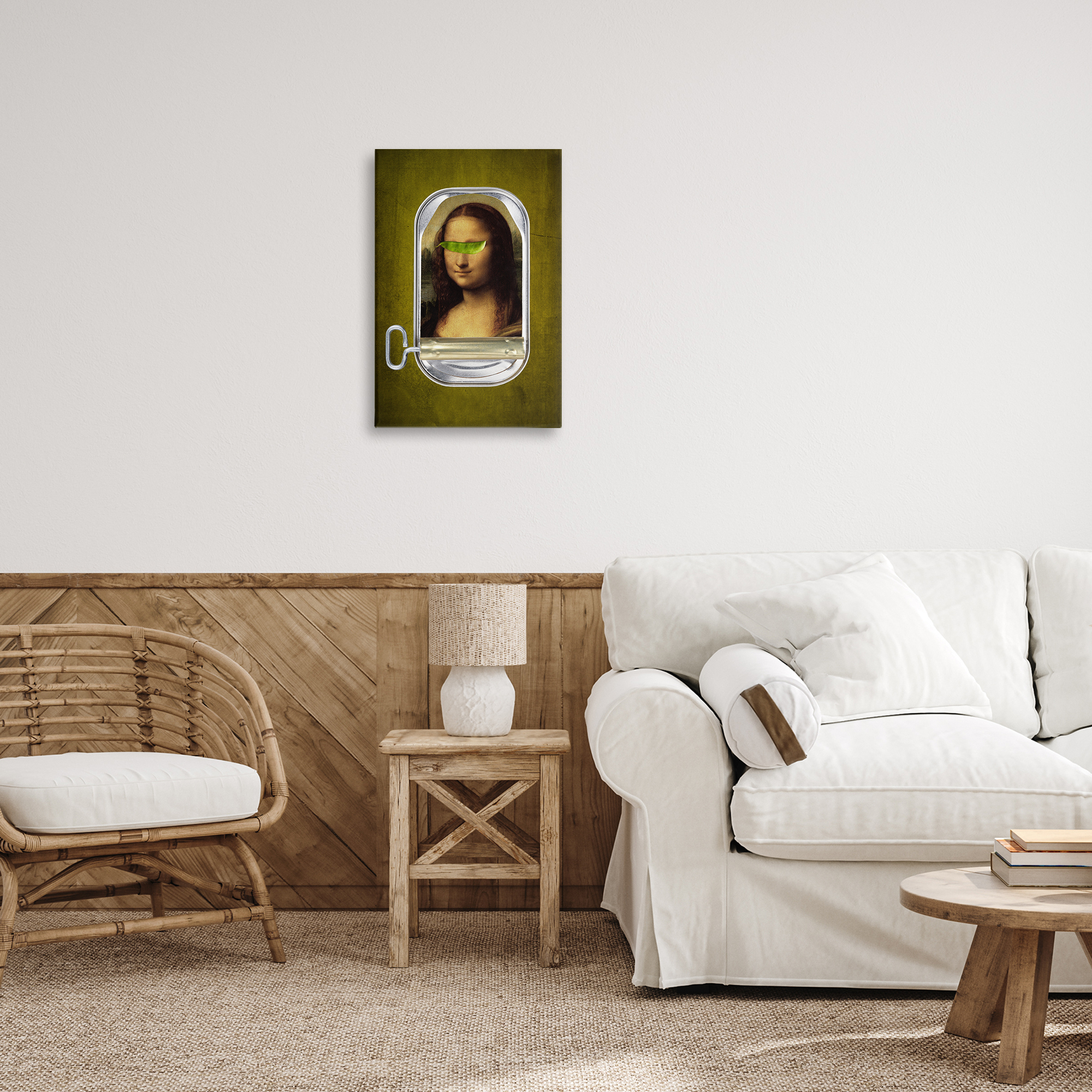 Canned Mona Lisa Canvas Wall Art, design by Elo Marc