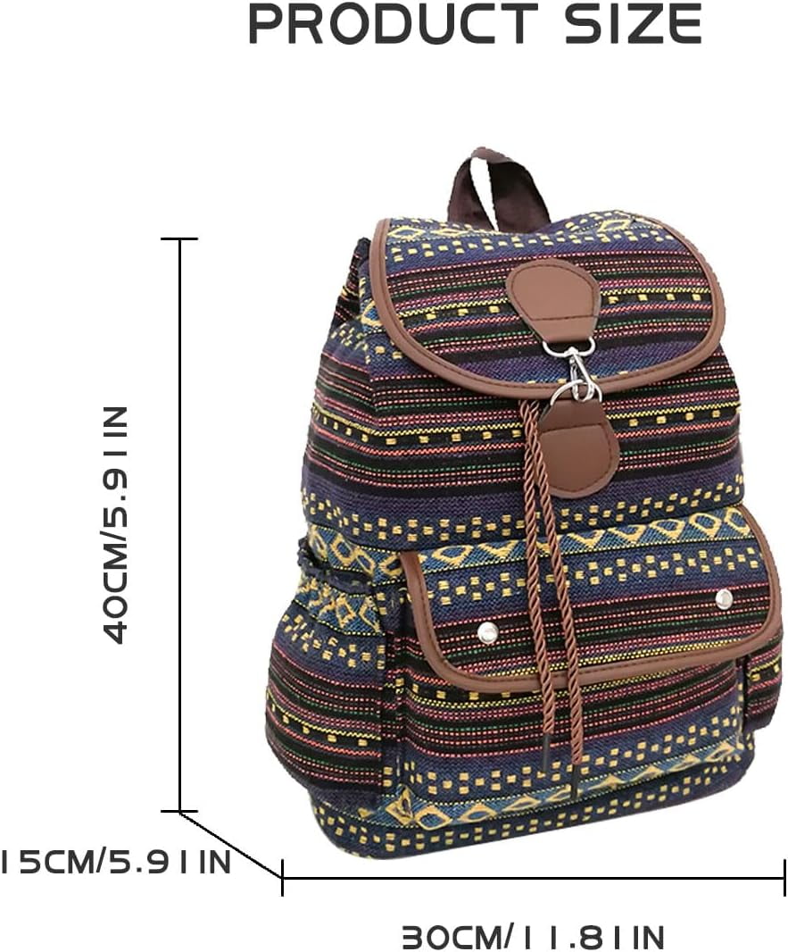 Vintage Backpack for Women,Boho Casual Backpack Purse,Unique  display picture 2