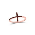 thumbnail image 1 of FB Jewels 10kt Rose Gold Womens Round Red Color Enhanced Diamond Cross Religious Band Ring 1/10 Cttw, 1 of 1