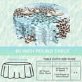 thumbnail image 2 of Blue Gray Dahlia Round Table Cloth 60 Inch,Geometric Flowers Tablecloth Waterproof Stain Wrinkle Resistant Washable Circle Table Cover for Home Kitchen Dining Room Party Outdoor Picnic, 2 of 6