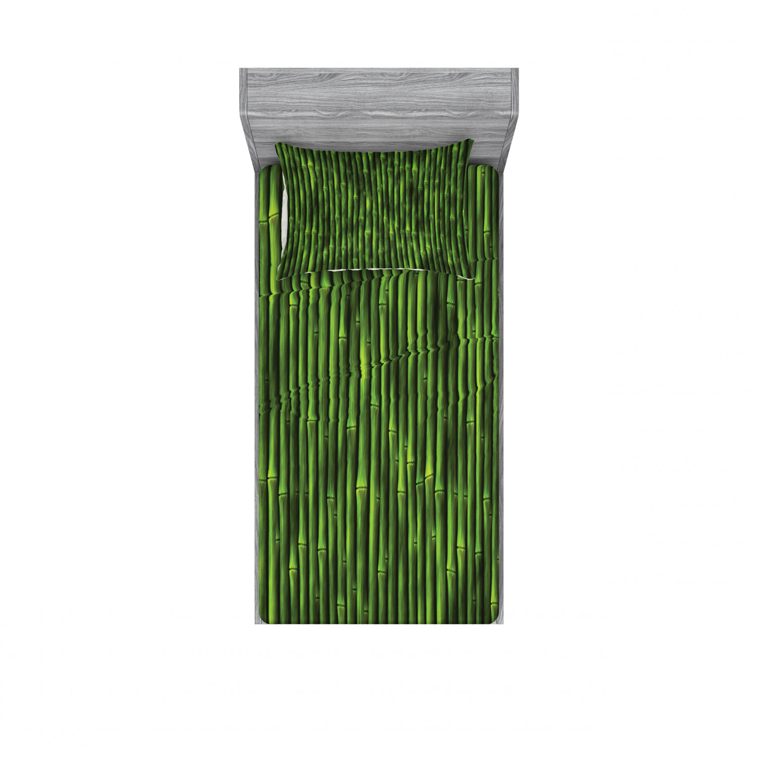 Bamboo Bedding Set with Sheet & Covers, Bamboo Stems Pattern Tropical