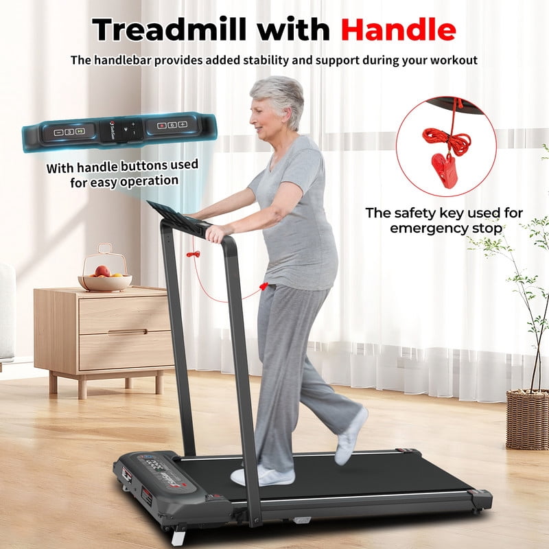 3 in 1 Folding Treadmill, Walking Pad Treadmill with Handle and Incline, Under Desk Treadmill 2.5HP, 265 lbs Weight Capacity, Remote Control