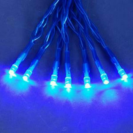 Set Of 20 Led Blue Wide Angle Battery Operated Christmas Lights Wire