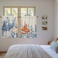 thumbnail image 3 of Orange Blue Starfish Coastal Kitchen Curtains 54 Inch Length, Summer Beach Eucalyptus Rustic Tiers Curtains for Bathroom Bedroom Cafe, Light Filtering Small Window Treatment Drapes 2 Panels 42"Wx54"L, 3 of 8