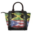 thumbnail image 2 of Puerto Rican Jamaican Love Jamarican Rivet Fashion One-Shoulder Women's Handbag Tote Bag, 2 of 6